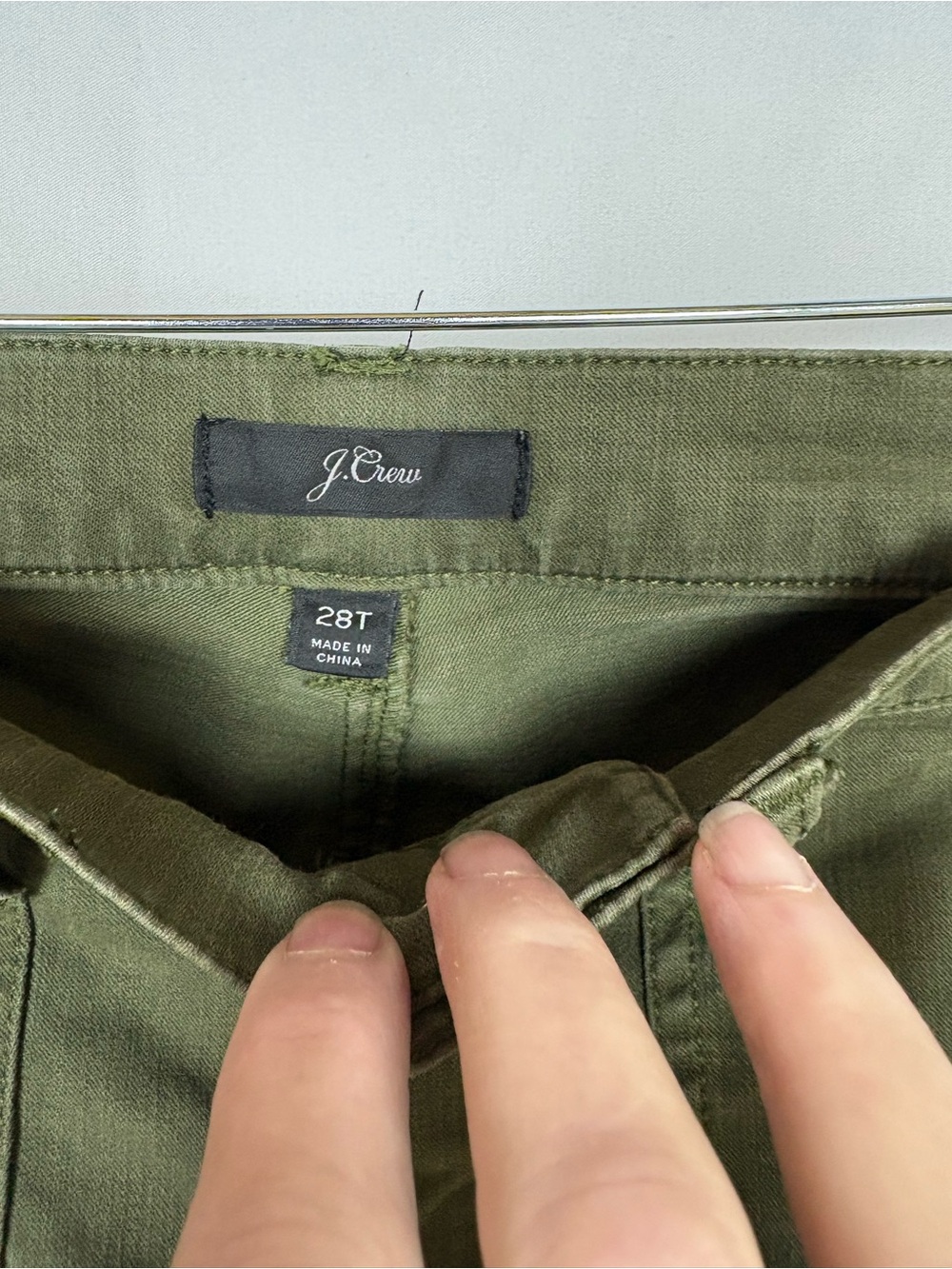 J. Crew Olive Green High-Rise Straight Leg Jeans - Picture 4 of 8